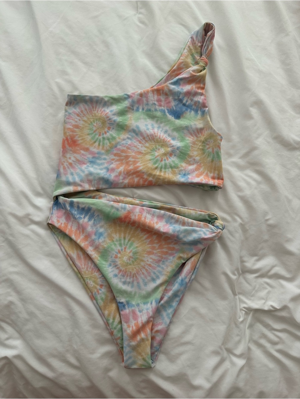 Women’s Skatie One-Shoulder Tie-Dye One-Piece Swimsuit - Pastel Multicolor